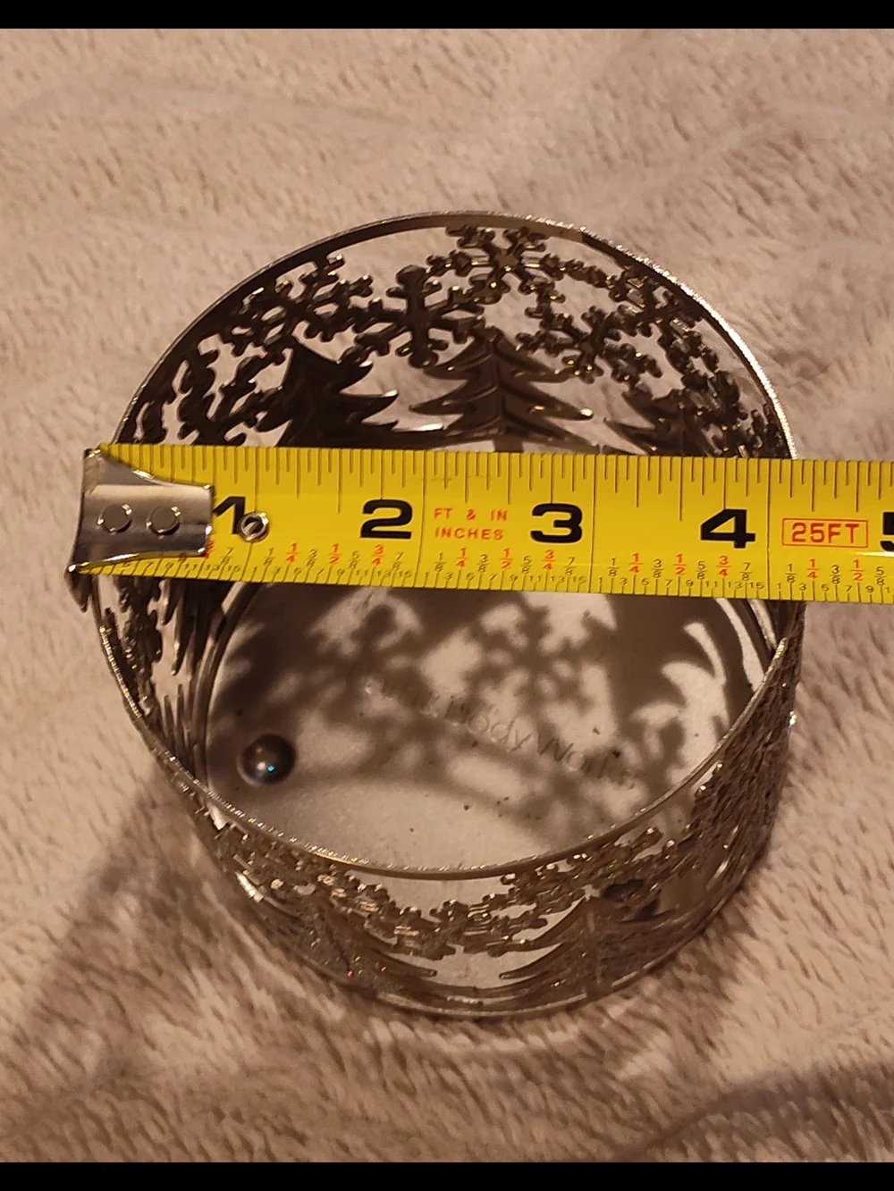 Like-New! Bath & Body Works Silver Snowflake & Pine Tree Candle Holder - Picture 12 of 12